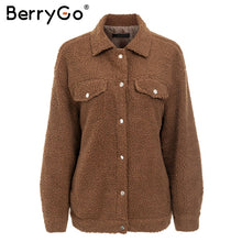 Load image into Gallery viewer, BerryGo Thick fluffy faux fur coat