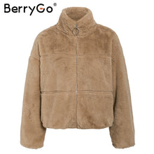 Load image into Gallery viewer, BerryGo Thick fluffy faux fur coat