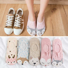 Load image into Gallery viewer, 5 Pairs Cute women Socks animal Cartoons