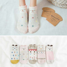 Load image into Gallery viewer, 5 Pairs Cute women Socks animal Cartoons